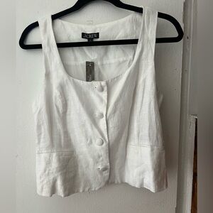 Squareneck Linen-Blend Vest 
Size 4